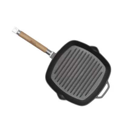 Сковорода - гриль чугунная со съемной ручкой без крышки 240х240 мм БИОЛ 10241