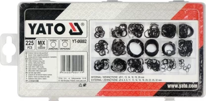 Стопорные кольца внешние и внутренние (набор 225шт) Yato YT-06882-1