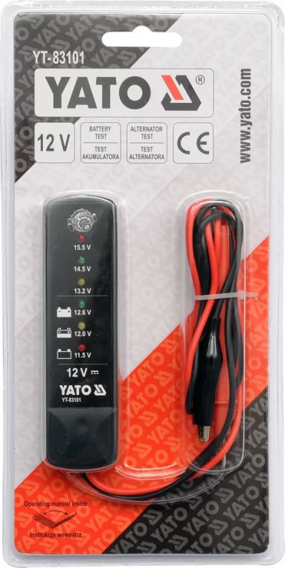 Тестер аккумуляторов аналоговый 12V Yato YT-83101-1
