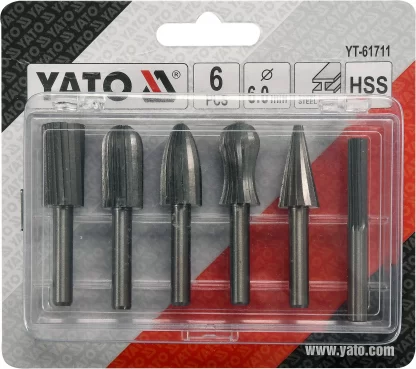 Шарошки металлические для обработки металла (набор 6шт) Yato YT-61711-2