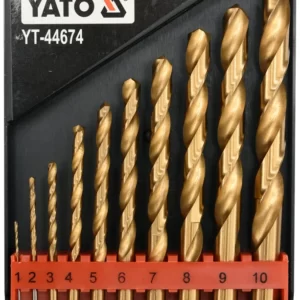 Свeрла по металлу 1-10мм HSS-TiN (набор 10пр.) Yato YT-44674