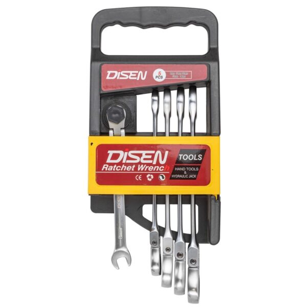 Ключи трещоточные с шарниром 8-14мм набор 5пр. DISEN DSD1501F