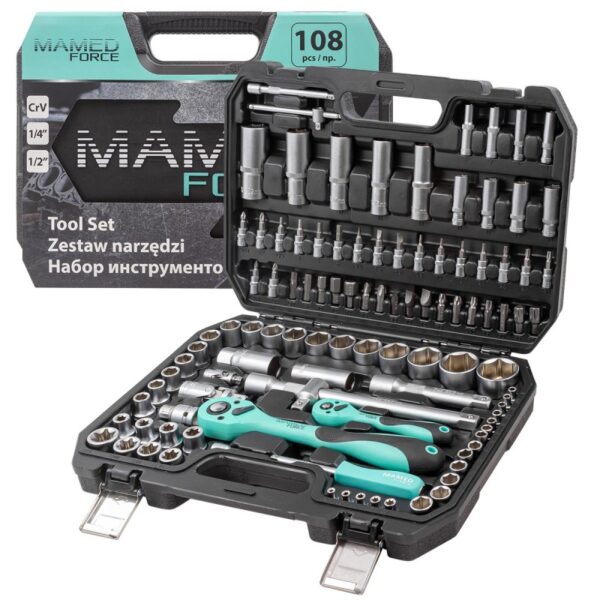 Набор инструментов 108пр. 1/4 1/2 MAMEDFORCE MF-41082-5 — изображение 4