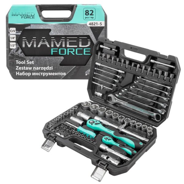 Набор инструментов PROFI 82пр. 1/4 1/2 6гр 4-32мм MAMEDFORCE MF-4821-5 — изображение 3