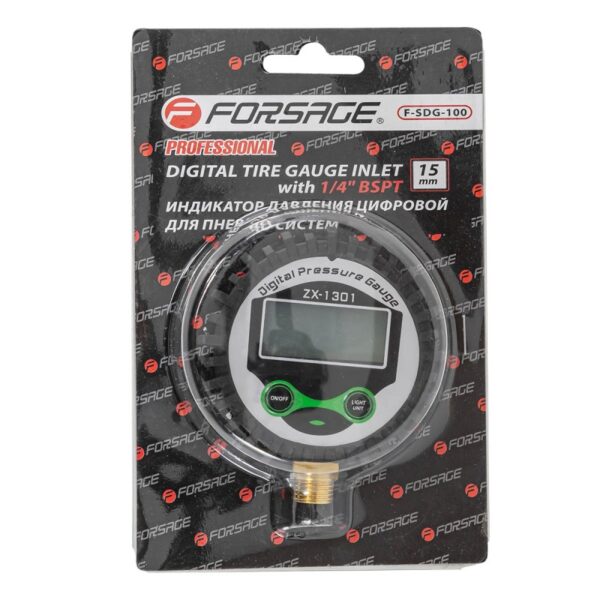 Индикатор давления цифровой для пневмосистем 1/4''(Psi, Kpa, Bar, Kgf/cm2) Forsage F-SDG-100 — изображение 4