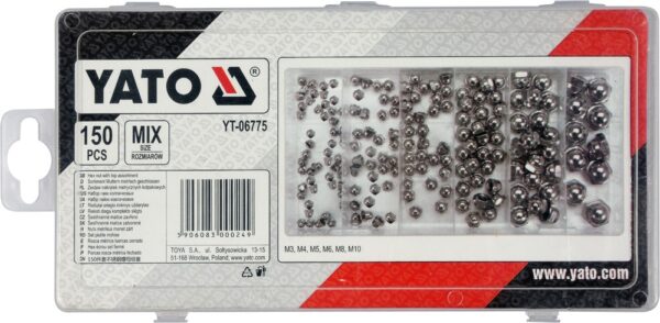 Гайки колпачковые,набор 150 шт YATO YT-06775 — изображение 3
