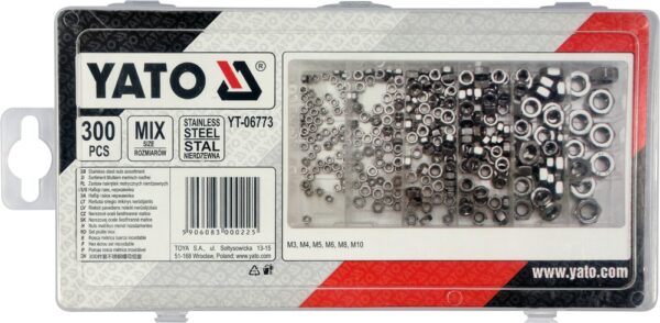 Гайки М3-М8 нержавеющие (набор 300шт) Yato YT-06773 — изображение 3