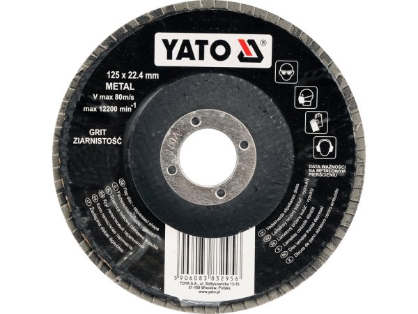 Круг лепестковый выпуклый 125мм Р60 Yato YT-83293