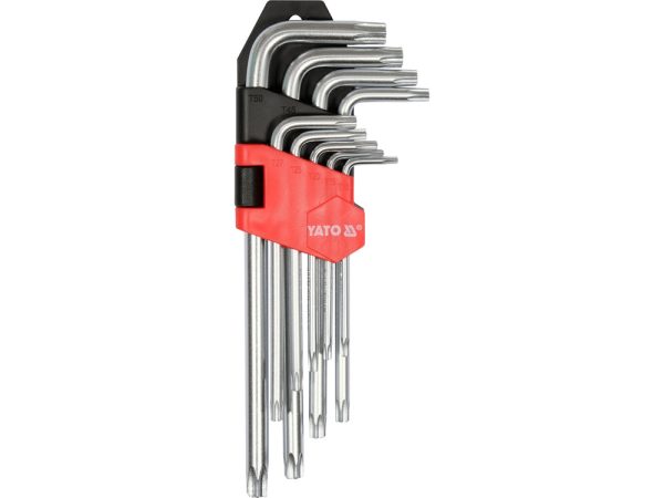 Ключи TORX с отверстием T10-T50 CrV (набор 9шт.) Yato YT-0511