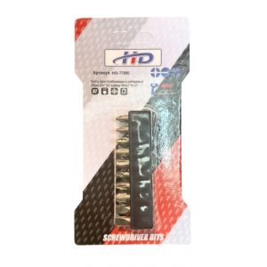Биты крестообразные и шлицевые 25мм 1/4" S2 (набор 10пр) HD-77895