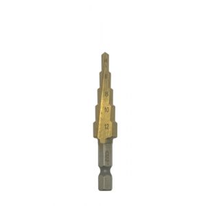 Сверло по металлу ступенчатое 4-12мм с хвостовиком HEX 1/4", HSS 4241 HD-44733