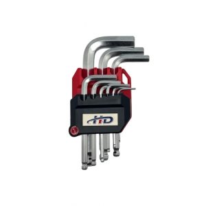 Ключи шестигранные с шариком 1,5-10мм короткие (набор 9шт.) CrV HD-0505