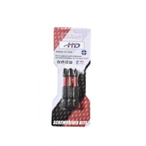 Биты крестообразные PH1+PH2+PH3х50мм ударные 1/4" S2 (3шт) HD-77879B