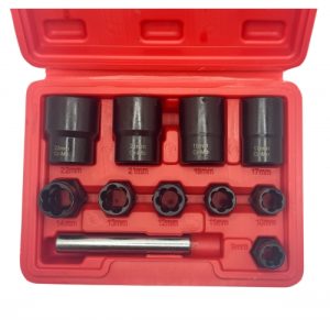 Головки под сорванные грани 9-22мм. 3/8, 1/2" (набор 11пр.) 42CrMo HD-06040