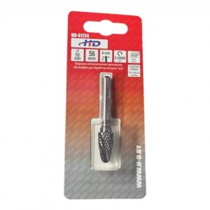 Шарошка металлическая коническая 10х18x58мм для обработки металла PREMIUM HD-61724