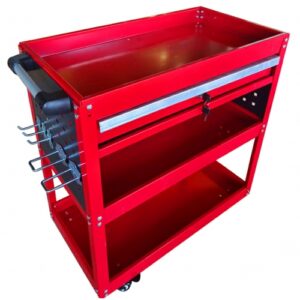 Тележка инструментальная 730х660х360 мм, 3 полки, 1 шуфляда, крючки HD-55215