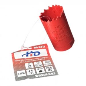 Коронка биметаллическая по металлу и дереву 29мм., L38мм., 1/2"-20UNF, HSS M3 HD-3311