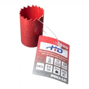 Коронка биметаллическая по металлу и дереву 32мм., L38мм., 5/8"-18UNF, HSS M3 HD-3313