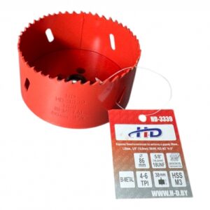 Коронка биметаллическая по металлу и дереву 86мм., L38мм., 5/8"-18UNF, HSS M3 HD-3339