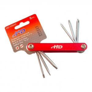 Отвертки складные PH0, PH1, PH2/ SL3.0, SL4.0, SL5.0мм, набор 6пр. HD-05645