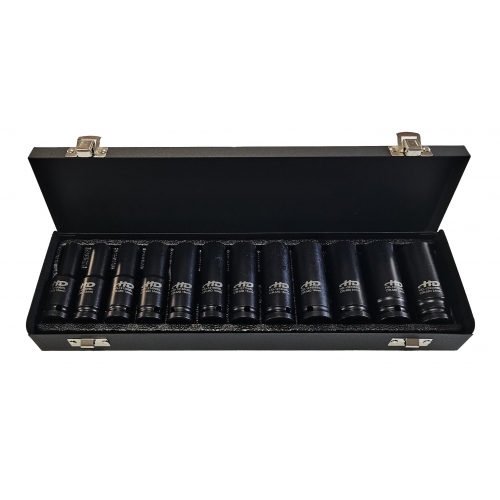 Головки торцевые ударные 1/2" 6гр. 10-24мм L78мм СrMo, набор 12 предметов HD-12102406BLS