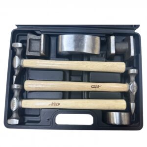 Набор инструмента для рихтовочных работ, 3 молотка с дер. ручками, 4 наковальни, кованый HD-4590
