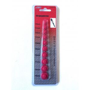 Вставки магнитные в торцевые головки 10-19 мм, красные, набор 10 предметов HD-08340R