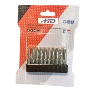 Биты крестообразные и шлицевые 50мм 1/4" S2 (набор 10пр) HD-77896