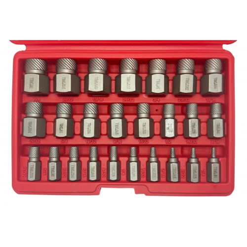 Экстракторы для шпилек 1/8"-7/8", набор 25пр., 42CrMo HD-06034