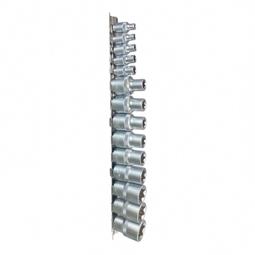 Головки торцевые TORX 1/4" E4-8, 1/2" E10-24, набор 14 предметов HD-0522