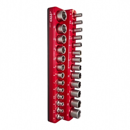 Головки торцевые 1/4" 6гр. 4-14 мм CrV, набор 27 предметов HD-140414MS