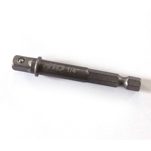 Переходник для шуруповерта с 1/4" HEX на квадрат 1/4", длина 65 мм HD-04625